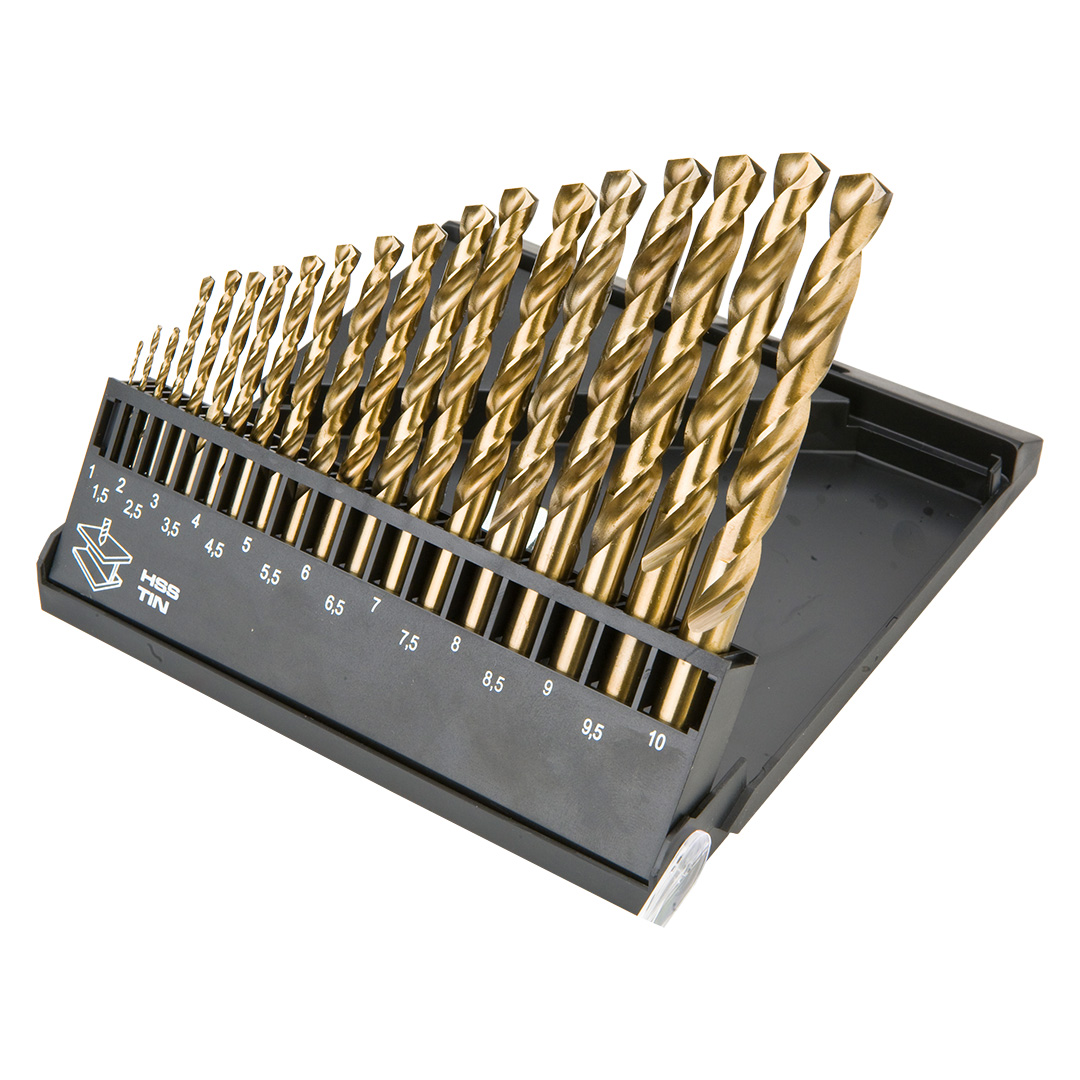 E-shop GRAPHITE Vrták do kovu HSS-TiN sada 1,0 - 10,0 mm, 19 ks 57H199