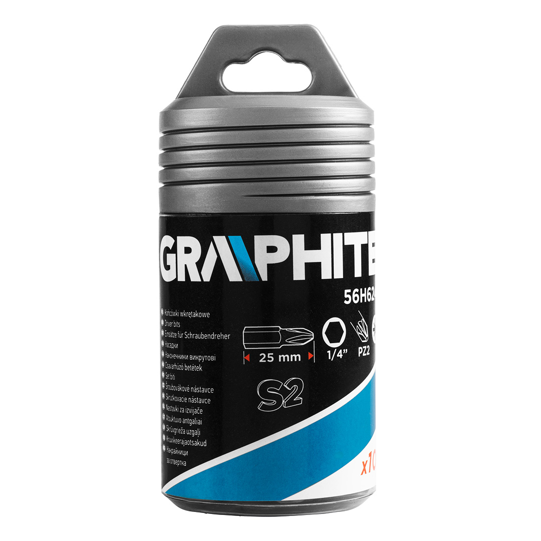 E-shop GRAPHITE Skrutkovacie bity PH2 x 25 mm, 100 ks. 56H626