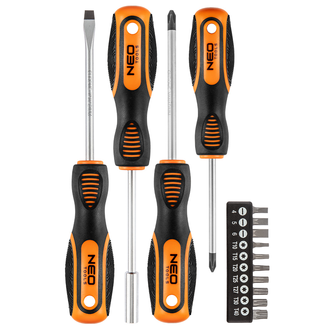 E-shop NEO TOOLS Skrutkovače a skrutkovacie bity, 14-dielna sada 04-196