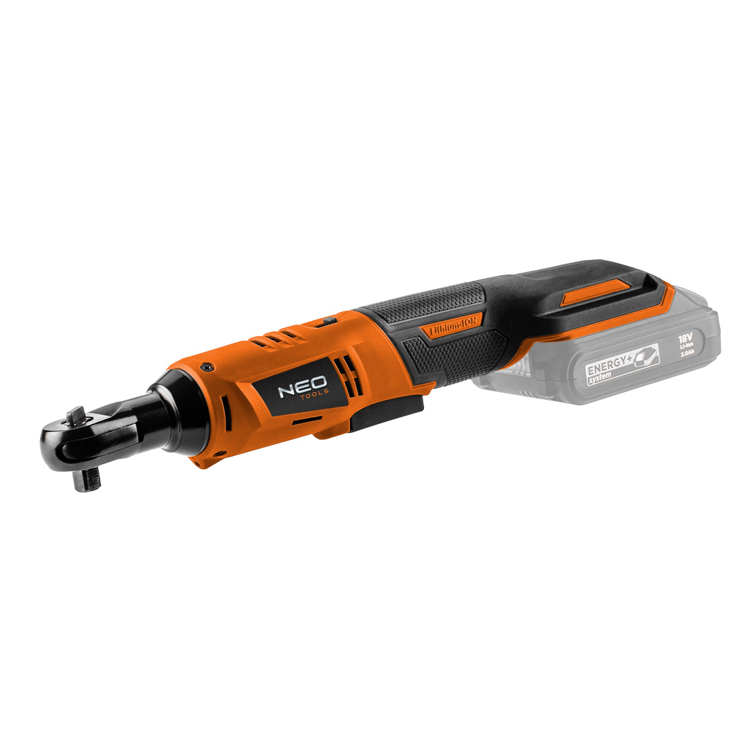 E-shop NEO TOOLS Energy+ 18V, Li-lon, 3/8" akumulátorová račňa, 1/2" adaptér bez batérie 04-603