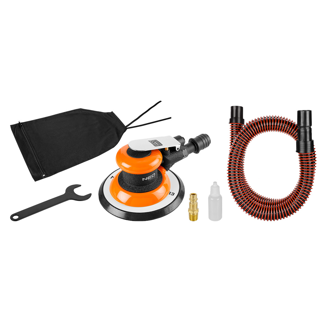 NEO TOOLS Pneumatická excentrická brúska 150 mm, odsávanie prachu 14-013