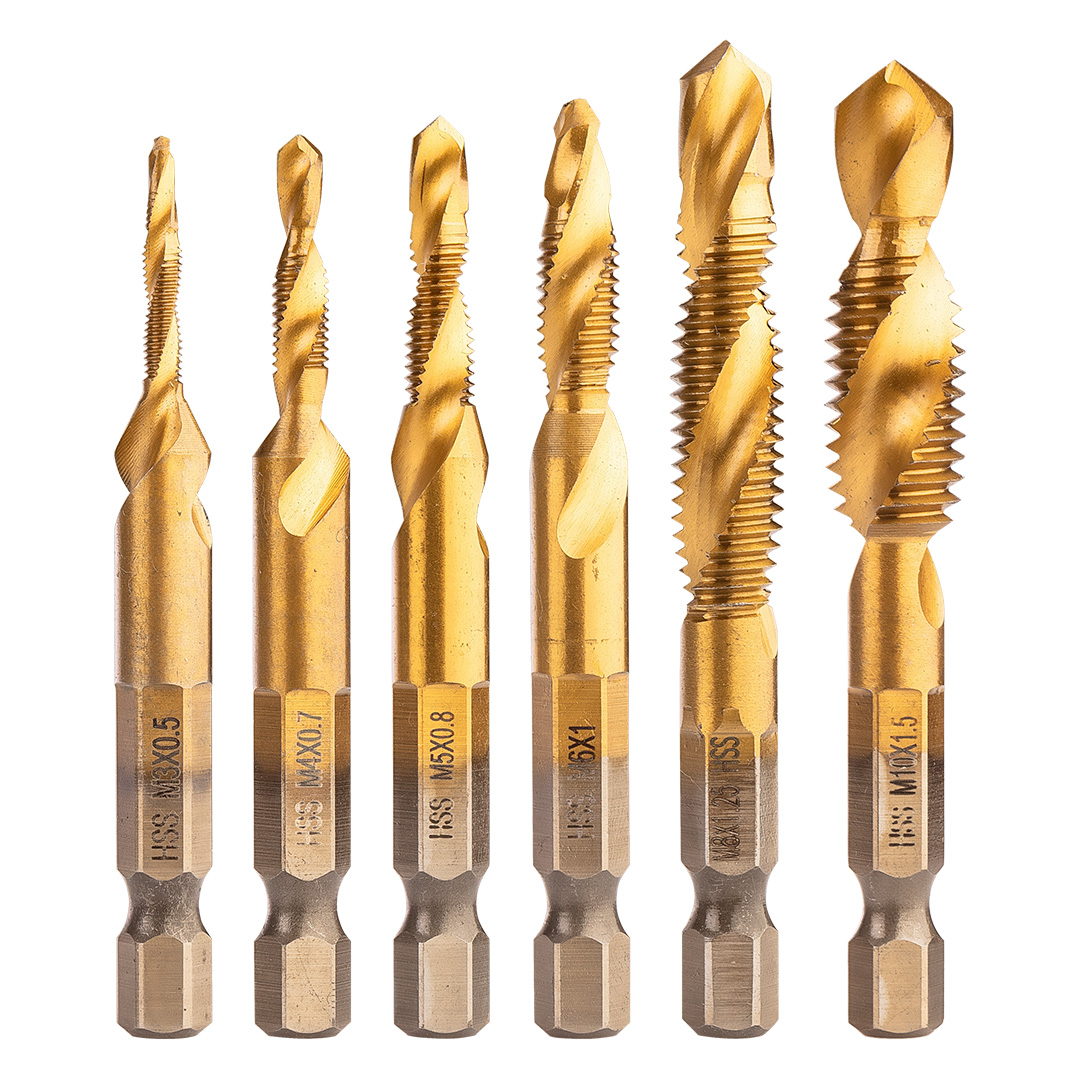 E-shop NEO TOOLS Sada vrtákov s HSS TiN závitom, M3 - M10, šesťhran, 6 ks. 08-959