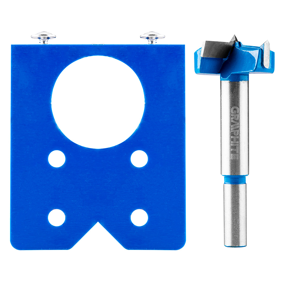 E-shop GRAPHITE Súprava na montáž závesov, šablóna + vrták 35 mm 57H002