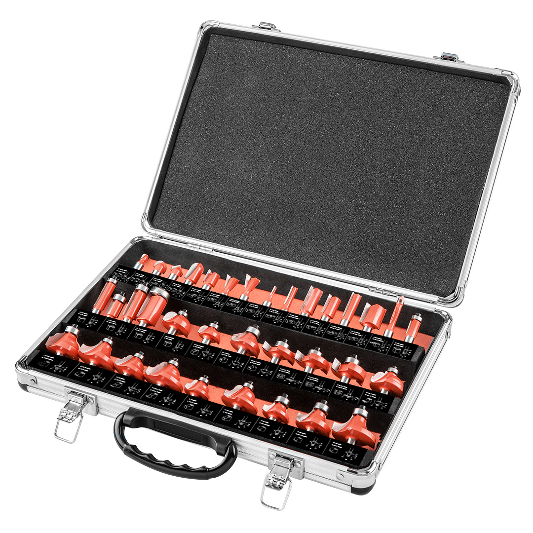 E-shop GRAPHITE Široký frézovací vrták, stopka 8 mm, sada 35 kusov 56H240
