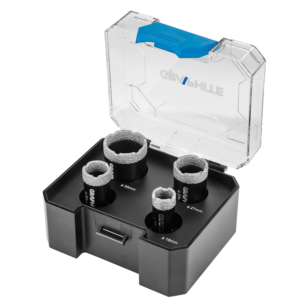 E-shop GRAPHITE Diamantové frézy (18, 22, 27, 35 mm), sada 4 el. 55H318