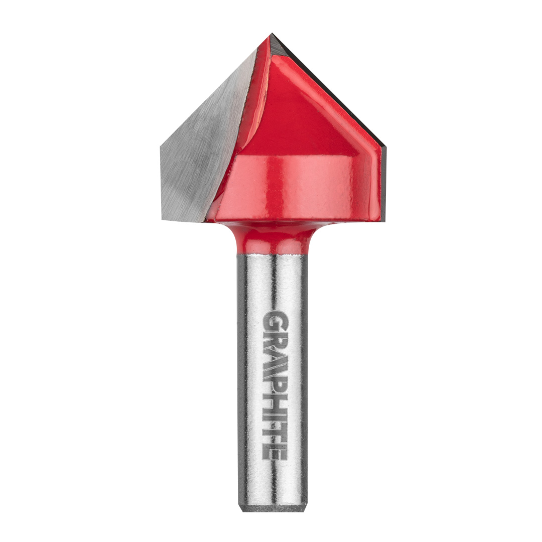 E-shop GRAPHITE Fréza s V-drážkou, HM, 25.4 x 25,4 mm, stopka 8 mm 56H210