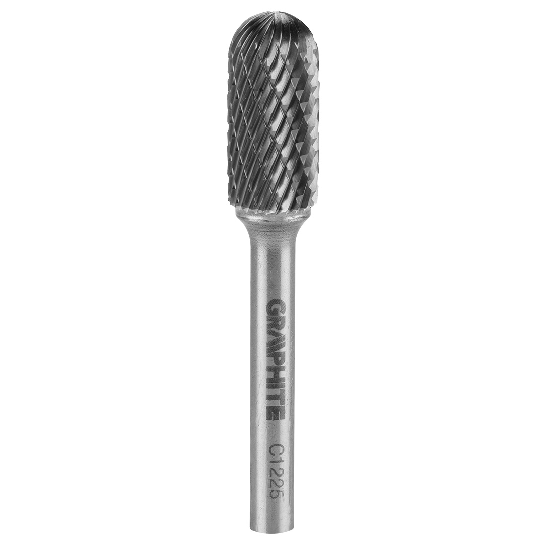 E-shop GRAPHITE HM fréza na rezanie kovov, typ C (špirálová, zaoblená), 12 x 25 mm, stopka 6 x 45 mm 55H361