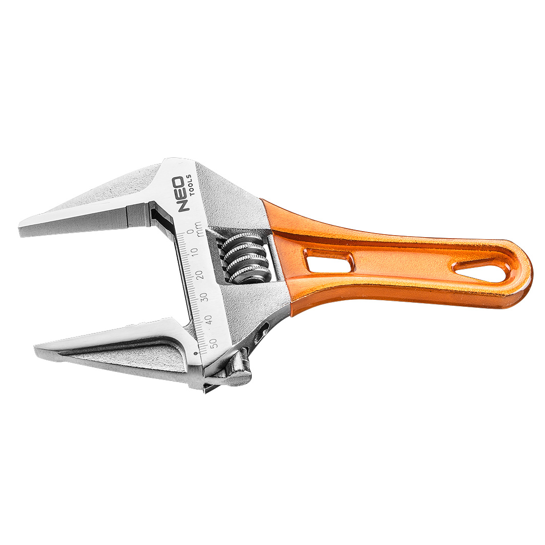 E-shop NEO TOOLS Nastaviteľný kľúč , krátky 185 mm, rozsah 0-53 mm 03-022
