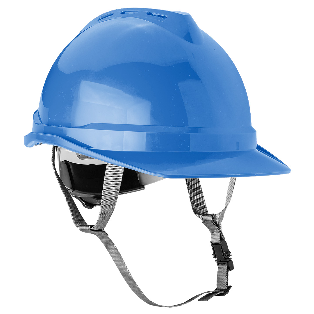 E-shop NEO TOOLS Priemyselná prilba s remienkom pod bradou, modrá 97-222