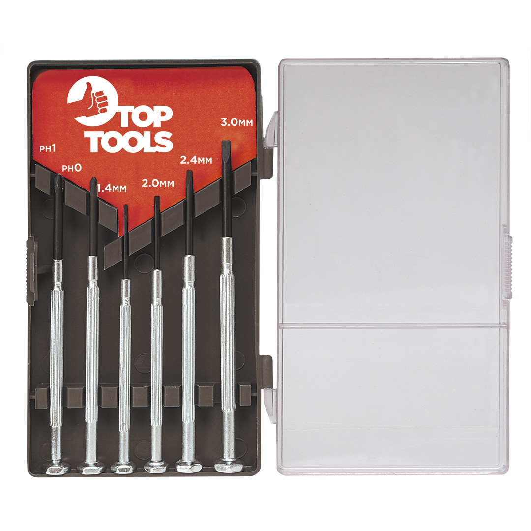 E-shop Top Tools Sada mikroskrutkovačov, 6 ks 39D193