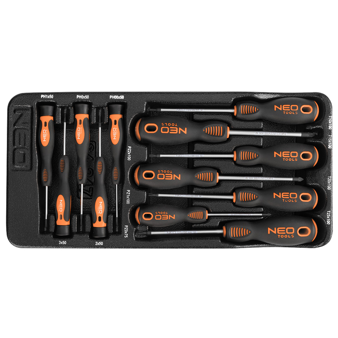 E-shop NEO TOOLS Skrutkovače PZ, TX, precízne, súprava 12 ks 84-247