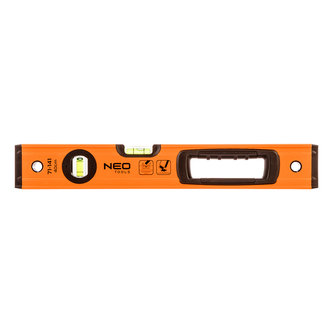 E-shop NEO TOOLS Hliníková vodováha S 400, 2 libelly, rukoväť, 40 cm 71-141