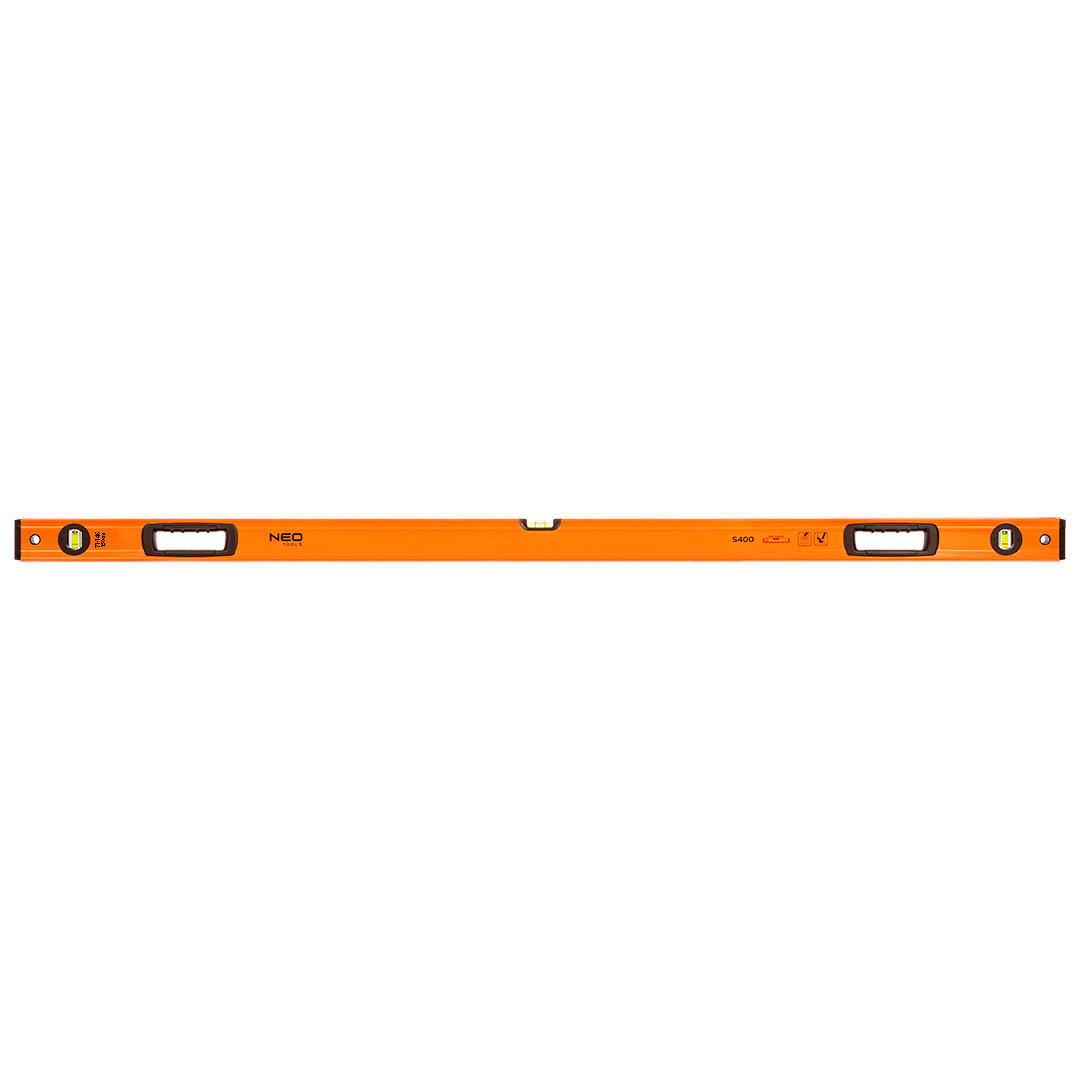 E-shop NEO TOOLS Hliníková vodováha S 400, 3 libelly, 2 držadlá, 150 cm 71-146