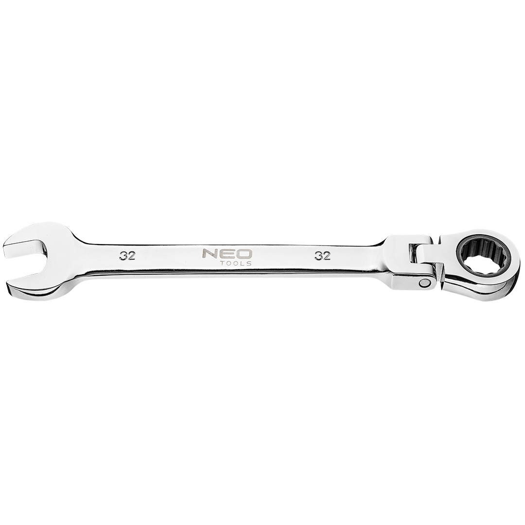 E-shop NEO TOOLS Kľúč plochý-očkový s kĺbom a račňou 32 mm 09-060