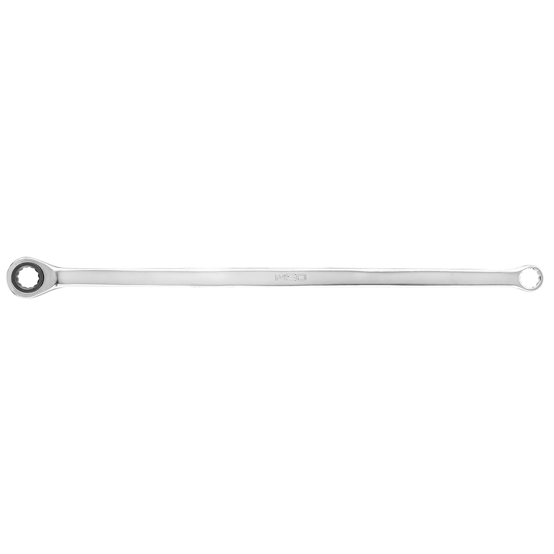 E-shop NEO TOOLS Kľúč s dvojitým krúžkom, s rohatkou, dlhý, 10 mm 09-361