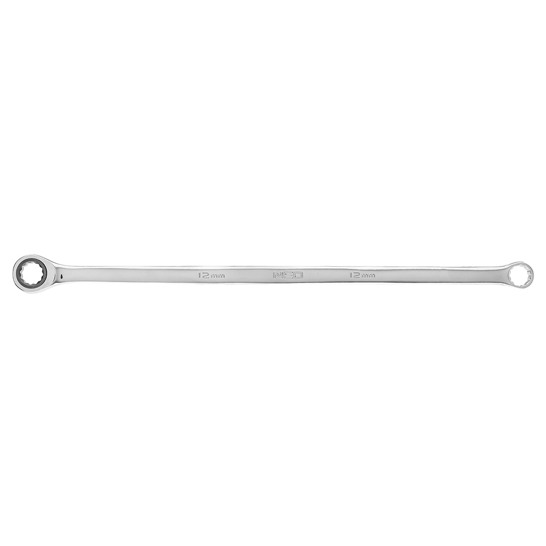 E-shop NEO TOOLS Kľúč s dvojitým krúžkom, s rohatkou, dlhý, 12 mm 09-362