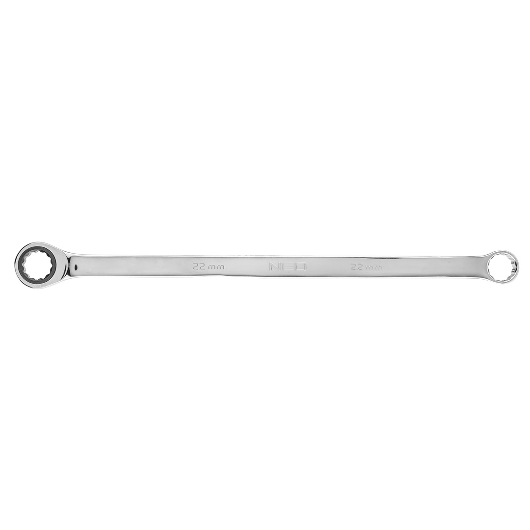 E-shop NEO TOOLS Kľúč s dvojitým krúžkom, s rohatkou, dlhý, 22 mm 09-368