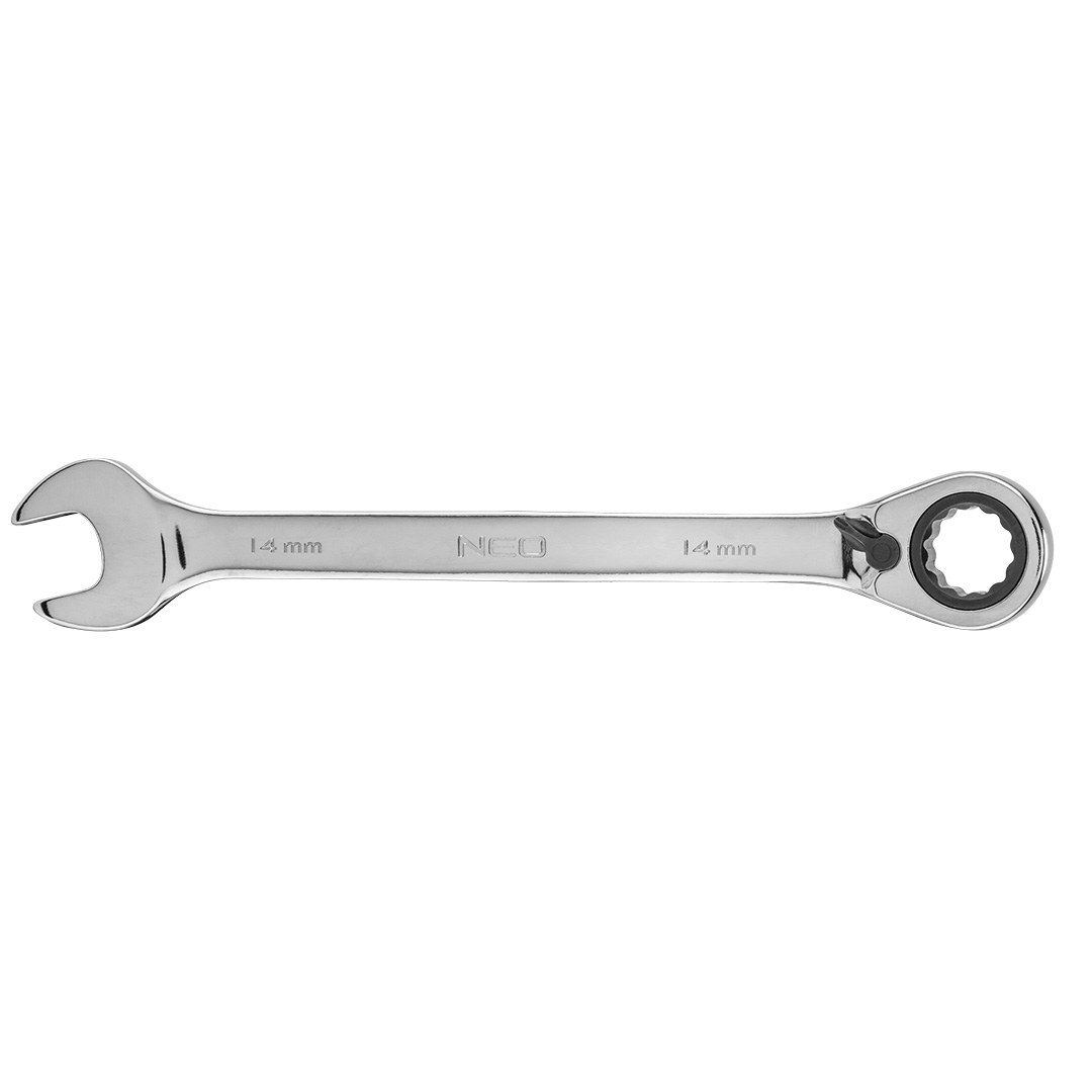 E-shop NEO TOOLS Plochý-očkový kľúč s račňou 14 mm 09-326