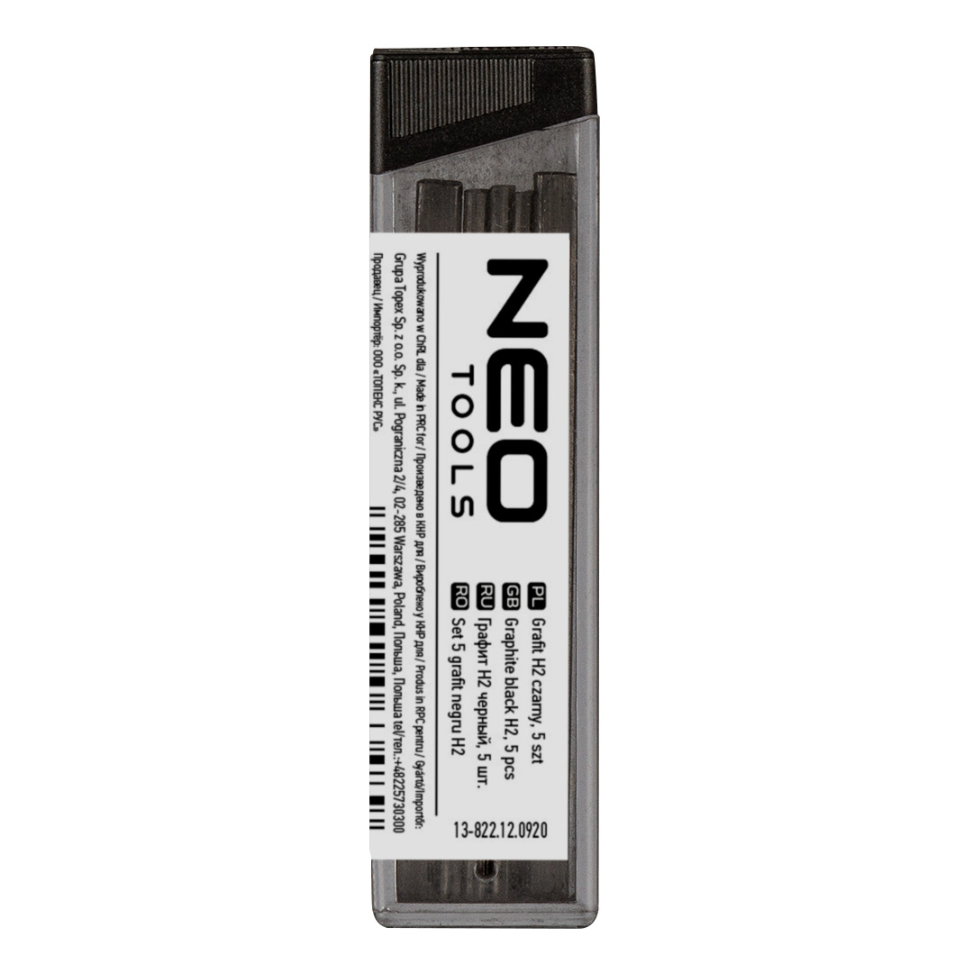 E-shop NEO TOOLS Grafitovo čierny H2 (až 13 810), 5 ks 13-822