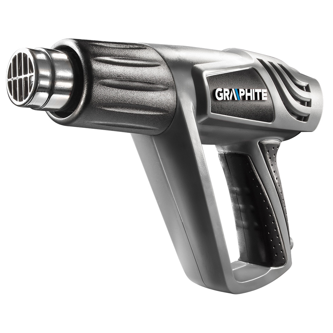 E-shop GRAPHITE Teplovzd. pištoľ, 2000 W, tep. rozsah: I - 25 ° C, II - 350 ° C, III - 550 ° C 59G522