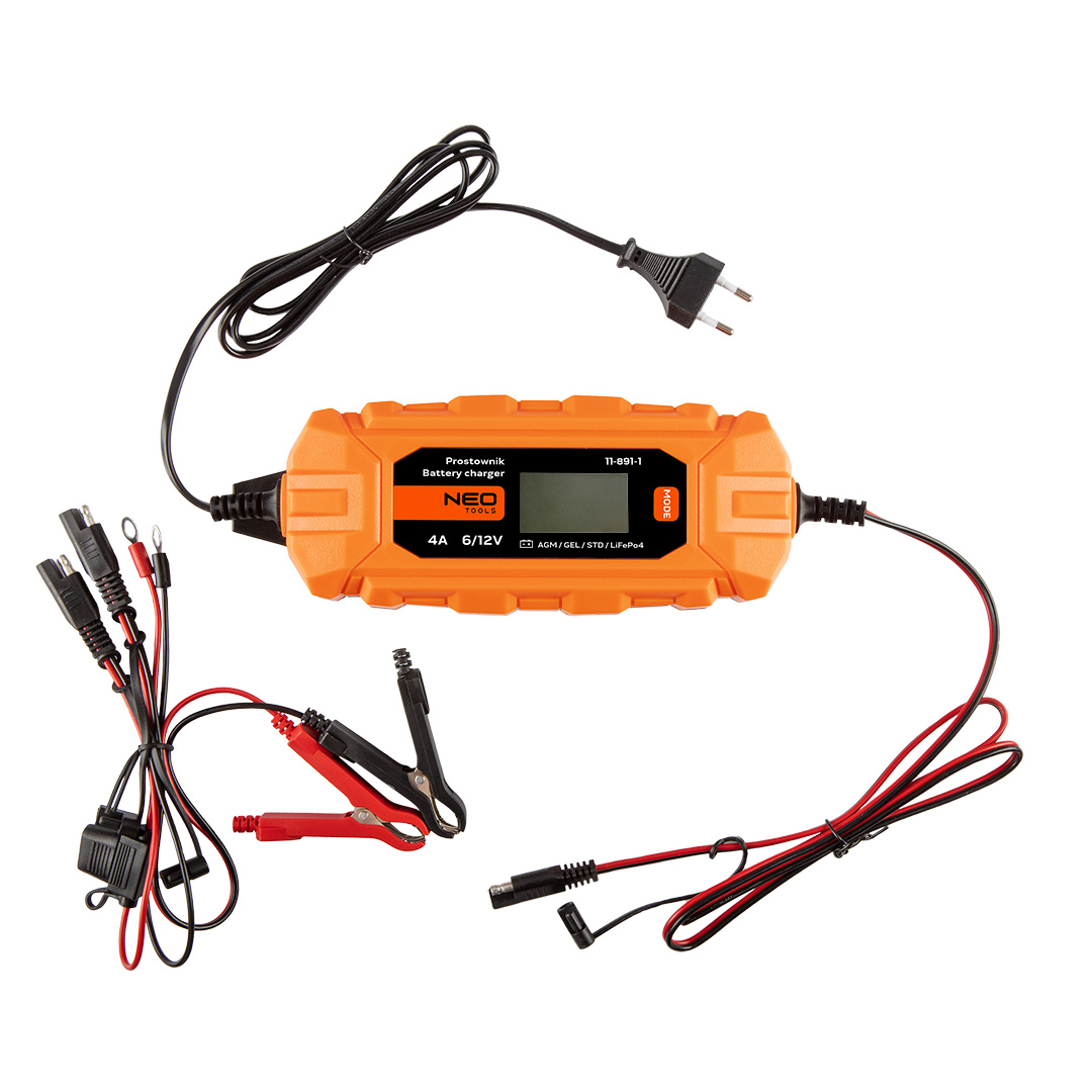 NEO TOOLS Automatický usmerňovač 4A/70W, 3-120Ah, pre kyslé / AGM / GEL batérie 11-891-1