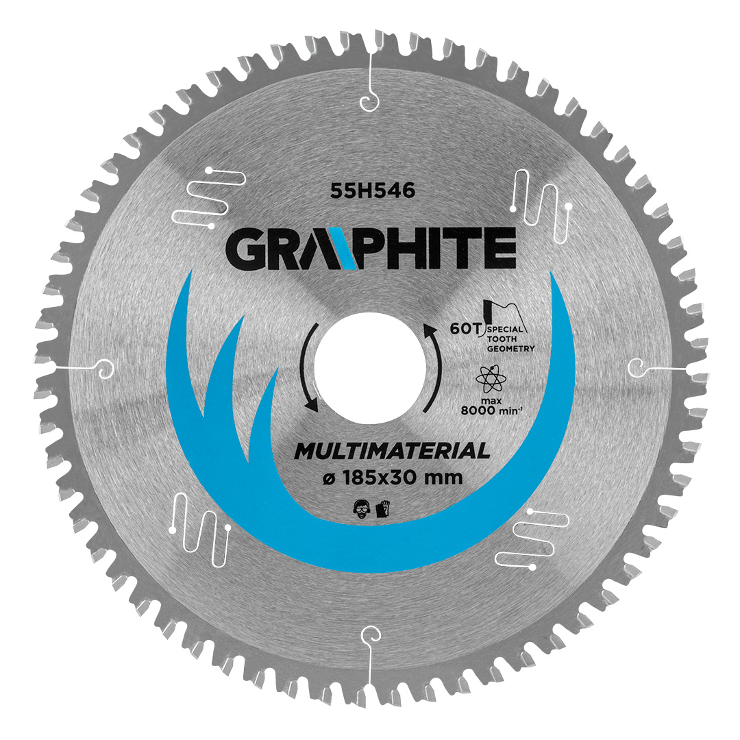 E-shop GRAPHITE Pilový kotúč, široký, 185 x 30 mm, 60 zubov, univerzálny 55H546