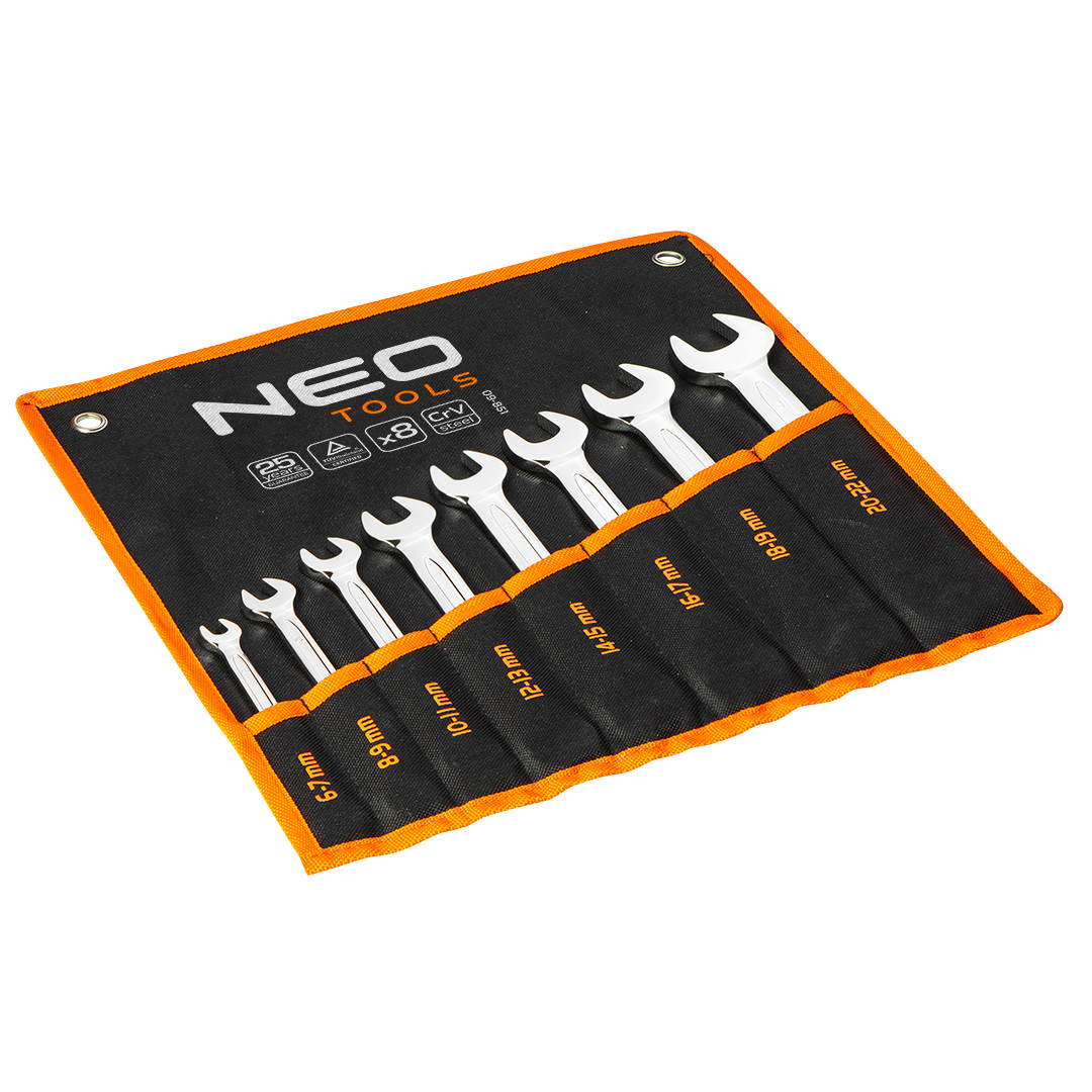 E-shop NEO TOOLS Kľúčematicové otvorené 6-22 mm, 8 ks 09-851