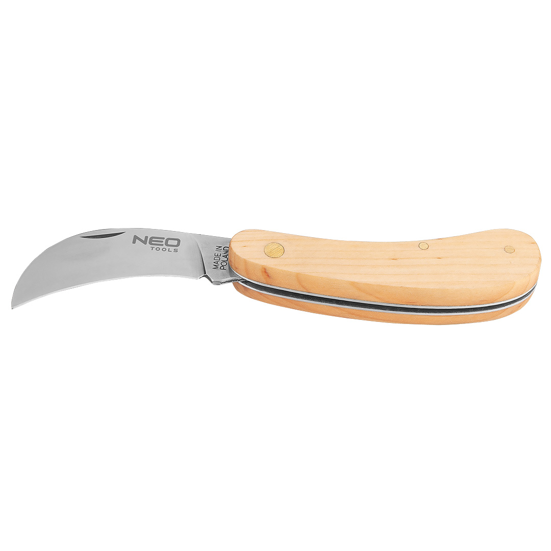 E-shop NEO TOOLS Nôž montérsky so zahnutou čepeľou drevená rúčka 63-016
