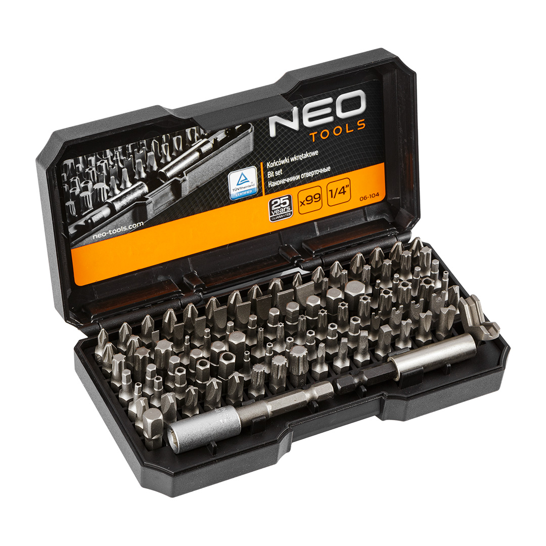 E-shop NEO TOOLS Sada bitov s nastavcom, 99 ks sada 06-104