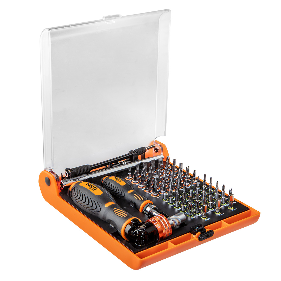 E-shop NEO TOOLS Skrutkovacie nástavce so skľučovadlom 73 ks 06-115