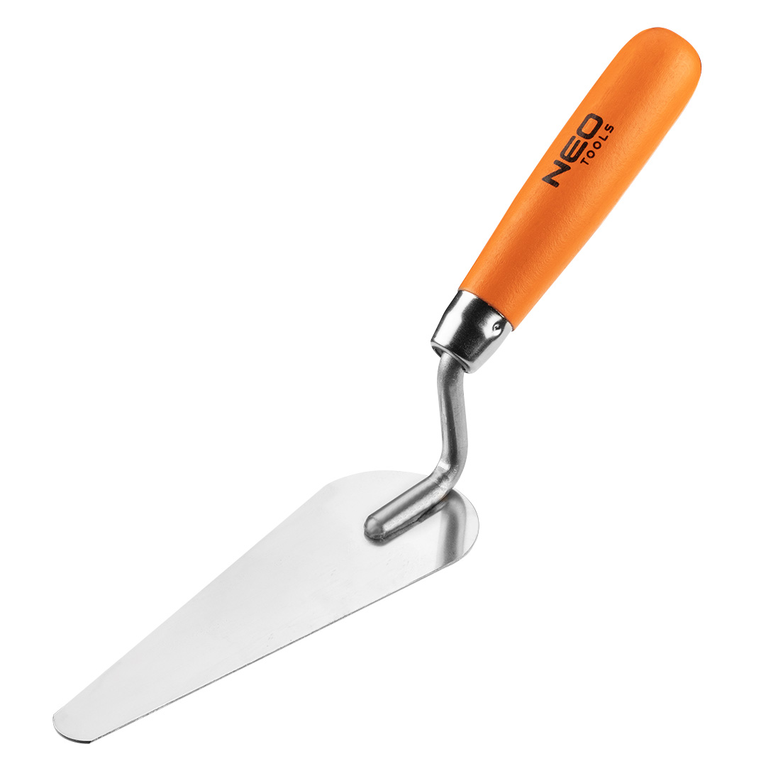 E-shop NEO TOOLS Murárska lyžica „mačací jazyk“, 165 x 17 x 54 mm, drevená rukoväť 50-122