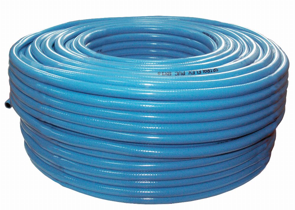 PVC-reinforced hose, 10x15, 25 bar, light blue