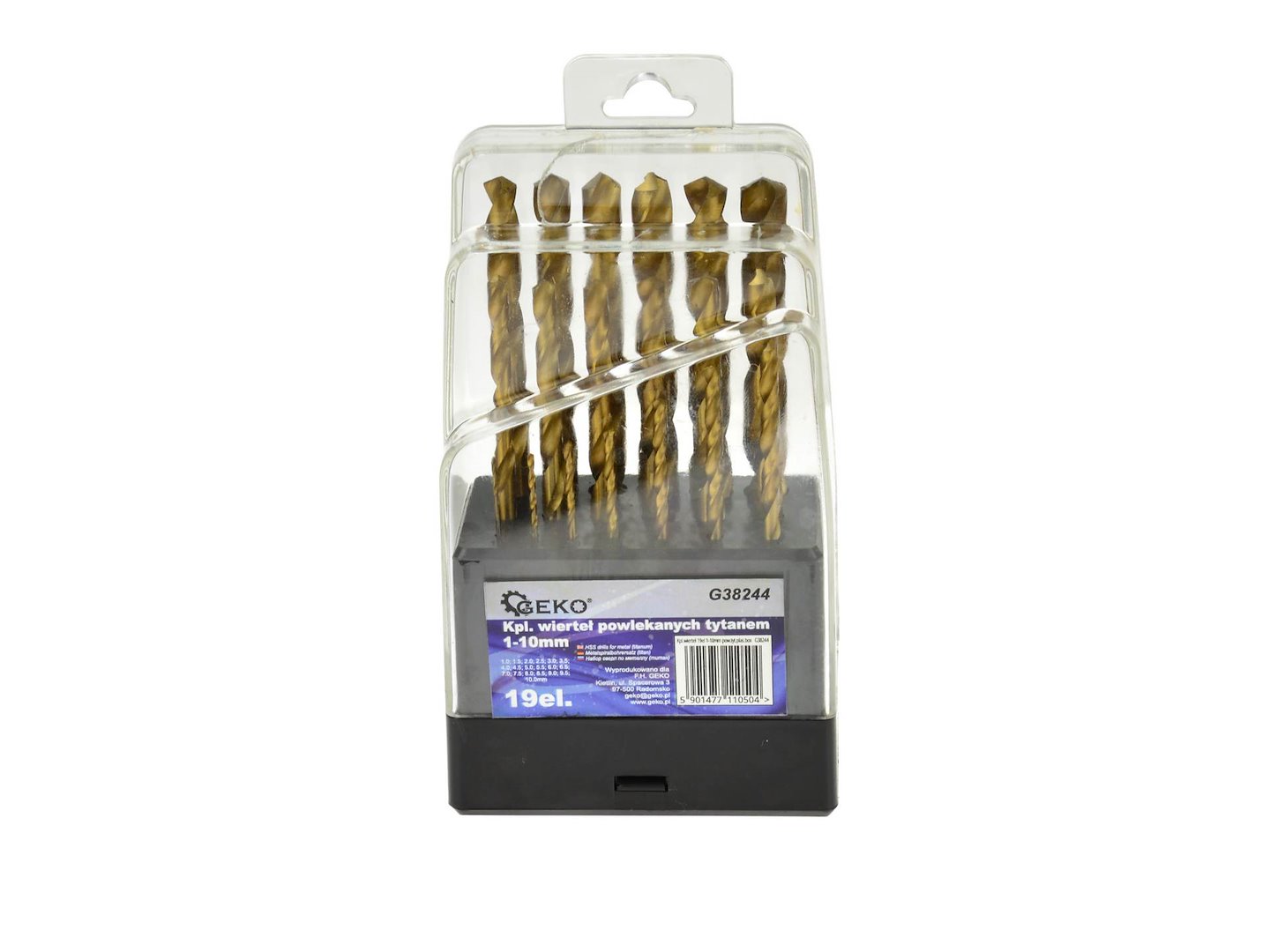 Geko Vrtáky do kovu 1-10mm 19ks HSS TiN G38244