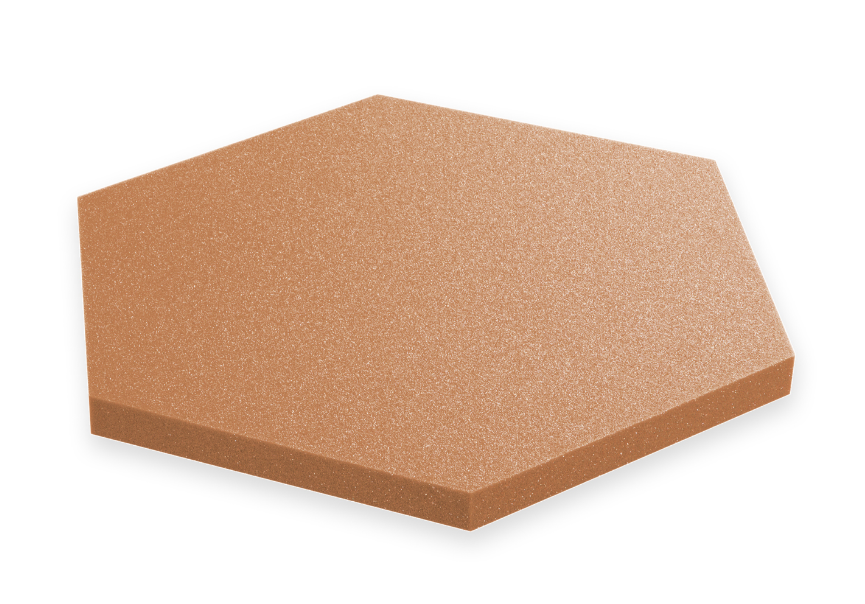 E-shop Bitmat Akustický panel Hexagon 50x50cm, hrubka 3cm, hnedý