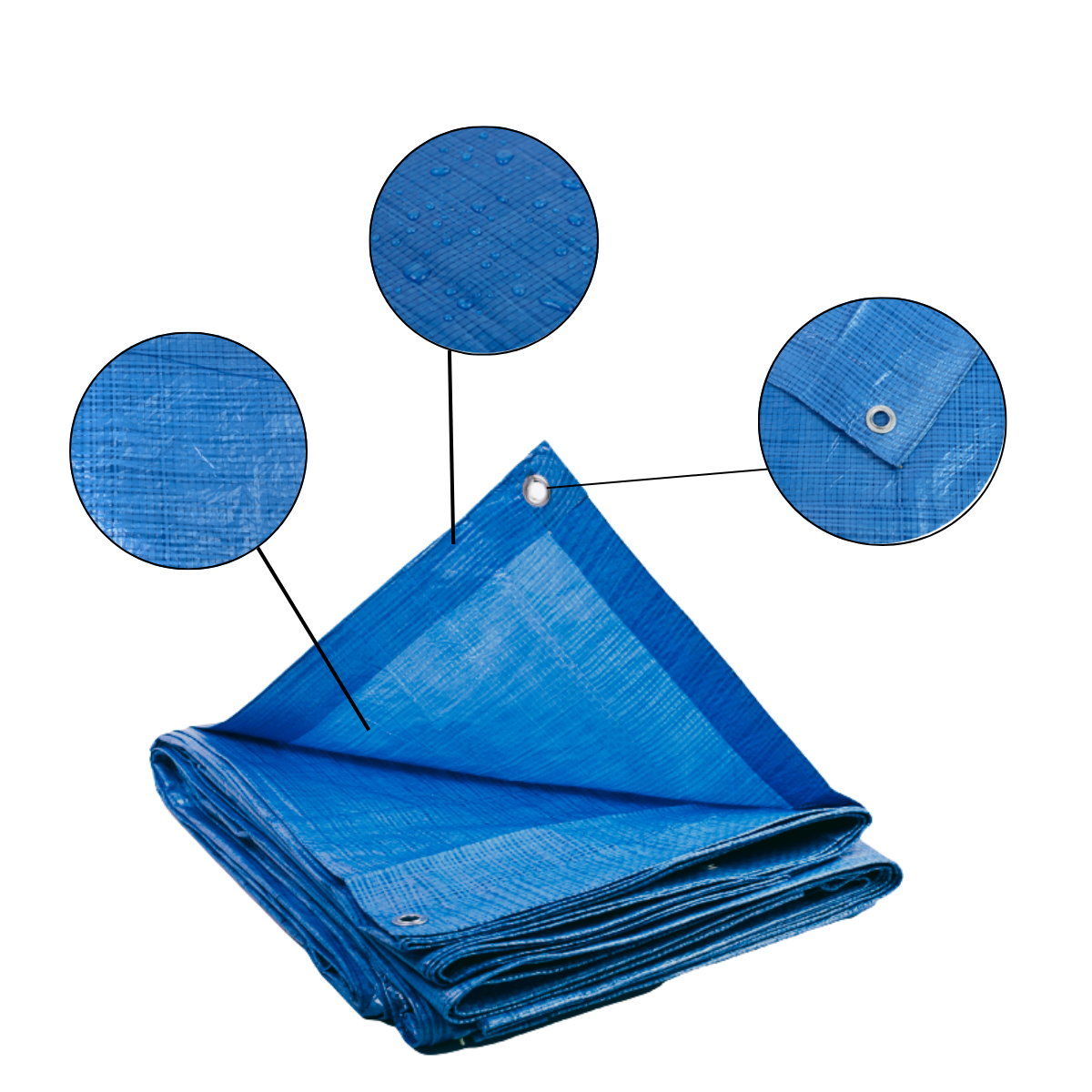 Krycia plachta modrá 3x3m 60g/m2