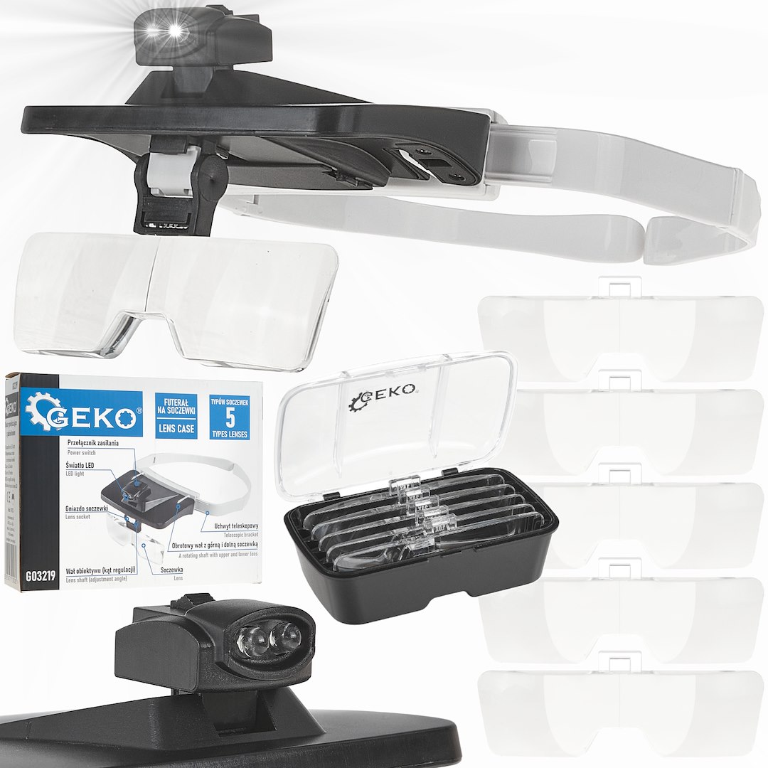 E-shop Geko Okuliare s lupou LED G03219