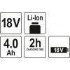 Akumulátor Li Ion 18V 4.0Ah Yato (3)