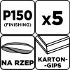 28586 5 brusne kotuce perforovane s otvormi na suchy zips 225 mm p150 5 ks 58t275 5