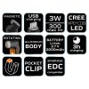 33416 3 usb dobijacia baterka 300 lm 2 v 1 cree xpe cob led 99 034 3