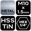 33671 4 hss tin zavitovy vrtak m10x1 5 mm hex 08 956 4