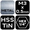 33674 4 hss tin zavitovy vrtak m3x0 5 mm hex 08 949 4