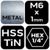 33683 4 hss tin zavitovy vrtak m6x1 mm hex 08 953 4