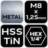 33686 3 hss tin zavitovy vrtak m8x1 25 mm hex 08 954 4