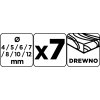 33869 5 sada vrtakov do dreva rozsirena 4 5 6 7 8 10 12 mm x 300 mm 7 kusov 54t573 5