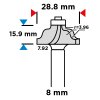 33944 1 tvarovy frezovaci vrtak s loziskom ozdobny hm 28 8 x 15 9 mm stopka 8 mm 56h239 4