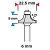 36125 freza tvarova s loziskom zaoblovacia hm 22 5 x 9 mm stopka 6 mm 56h222 1