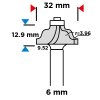38663 1 lozisko celnej frezy zaoblenie hm 32 x 12 9 mm stopka 6 mm 56h227 3