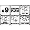 45728 8 co8 bimetalove dierovky 19 25 30 35 40 68 mm sada 9 el 57h921 8
