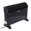 Elektrický konvektorový ohrievač s termostatom, ventilátorom, časovačom, 2000 W, čierny - 2