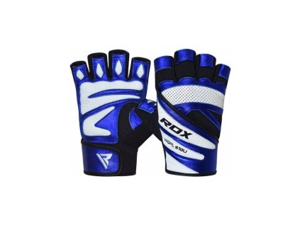 Rukavice kožené RDX Pro Gym S10 modré